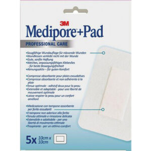 Apósito adhesivo estéril 3M Medipore™ + Pad 10 x 10 cm (Ref. 3566NP) – Caja de 5 unidades