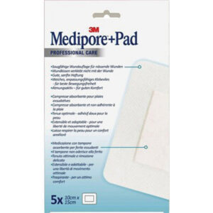 Apósito adhesivo estéril 3M™ Medipore™ + Pad 10 x 15 cm (Ref. 3569NP) – Caja de 5 unidades