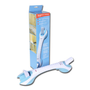 Barra de seguridad con ventosas GIMA 443 mm | Asidero para baño sin taladrar en ABS con indicador de succión verde/rojo