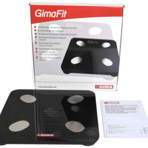 Báscula de composición corporal GIMAFIT GIMA con Bluetooth 5.0 y App Tuya Smart – Capacidad 180 kg, color negro (Ref. 27086)