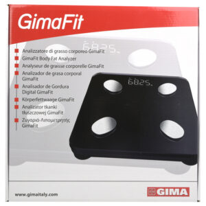 Báscula de composición corporal GIMAFIT GIMA con Bluetooth 5.0 y App Tuya Smart – Capacidad 180 kg, color negro (Ref. 27086)