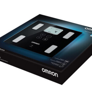 Báscula de Composición Corporal OMRON VIVA HBF-222T-EBK – Analizador BIA de 6 Parámetros, Reconocimiento de 4 Usuarios, Pantalla LCD y App OMRON Connect