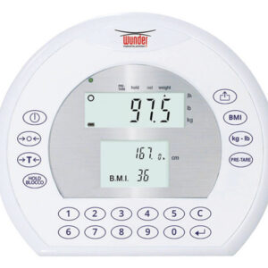 Báscula de Plataforma Digital GIMA WUNDER RW2.0 MOVE con Corrimano y 4 Ruedas – 300 kg, Clase III (Ref. 25027)
