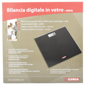 Báscula digital de cristal templado GIMA – 150 kg, plataforma 300x300x19 mm – Color negro (Ref. GM27248) y gris (Ref. GM27249)