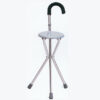 Bastón con asiento plegable de aluminio, color plata — GIMA | Ayuda técnica de descanso y deambulación | Ref. 43060 (GM43060)