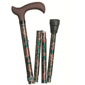 Bastón plegable de aluminio GIMA – Altura regulable 86-96 cm, carga máx. 110 kg, diseño color caqui (Ref. 27783 / GM27783)
