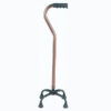 Bastón Quadripode GIMA Q3 de 4 Puntos de Apoyo con Empuñadura de PU (Bronce) – Altura Regulable 70-88 cm, Carga Máx. 100 kg | Ref. 43072