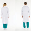 Bata Blanca de Algodón 100% para Profesional Sanitario – Unisex con Automáticos y Mujer con Botones (Talla 40 UE / XS USA / 36 FR) – GIMA