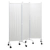Biombo de 3 paneles con cortinas de plástico blanco y estructura de tubo de acero pintado epoxi | 150 × 169 cm | Ruedas Ø 50 mm | Ref. GIMA 45589