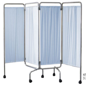 Biombo / mampara móvil de 3 paneles con ruedas GIMA (Ref. GM45561) · Separación de espacios en hospital y clínica, sin cortinas