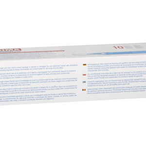 Bisturí desechable estándar GIMA N.º 10 a N.º 24, estéril, hoja de acero inoxidable con mango ABS – Caja de 10 uds. (Refs. GM27060-GM27068)