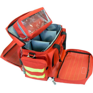 Bolsa de Emergencia Smart Bag GIMA | Maletín médico ignífugo de poliéster 600D con recubrimiento PVC – Tallas pequeña y mediana, rojo y azul (Refs. GM27150, GM27151, GM27152)