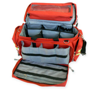 Bolsa de Emergencia Smart Bag GIMA | Maletín médico ignífugo de poliéster 600D con recubrimiento PVC – Tallas pequeña y mediana, rojo y azul (Refs. GM27150, GM27151, GM27152)