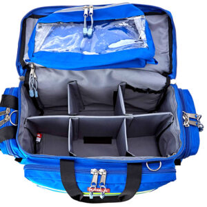 Bolsa de Emergencia Smart Bag GIMA | Maletín médico ignífugo de poliéster 600D con recubrimiento PVC – Tallas pequeña y mediana, rojo y azul (Refs. GM27150, GM27151, GM27152)