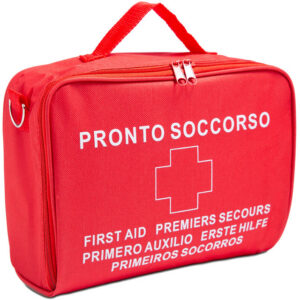 Bolsa de nylon MIZAR para botiquín de primeros auxilios GIMA (Ref. 34185) – Kit de 14 accesorios, dimensiones 250 x 180 x 90 mm | Cahnos