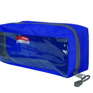 Bolsa rectangular E2 con ventana en poliéster 600D y velcro trasero — GIMA (28 x 12 x 10 cm)