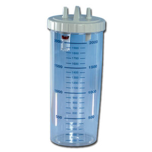 Botella de aspiración de 2 litros con tapa y sistema de rebosadero – Autoclavable 121 °C (Ref. GIMA 28236)