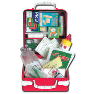 Botiquín de primeros auxilios Medium con maleta de plástico – Kit completo de 16 accesorios GIMA (Ref. 34196)