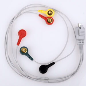 Cable de derivaciones ECG de 5 electrodos tipo botón para registrador Holter GIMA – Recambio opcional compatible con ref. 54300 (SKU GM54302)
