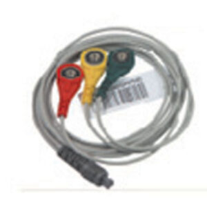 Cable de ECG de paciente de 3 derivaciones (versión 3 pin) para electrocardiógrafos GIMA ECG Palmare 33260-1 y 35162 – Ref. 33248