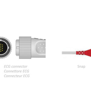 Cable de Paciente ECG de 10 Derivaciones con Conexión Snap · Longitud 2,2 m · Compatible Bionet, Spengler y otros · GIMA · Ref. GM54001