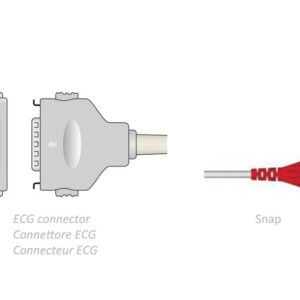 Cable de Paciente ECG de 10 Derivaciones con Conexión Snap · Longitud 2,2 m · Compatible Bionet, Spengler y otros · GIMA · Ref. GM54001