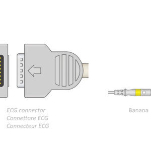 Cable de Paciente ECG de 10 Derivaciones con Conexión Snap · Longitud 2,2 m · Compatible Bionet, Spengler y otros · GIMA · Ref. GM54001