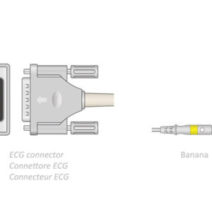 Cable de Paciente ECG de 10 Derivaciones con Conexión Snap · Longitud 2,2 m · Compatible Bionet, Spengler y otros · GIMA · Ref. GM54001