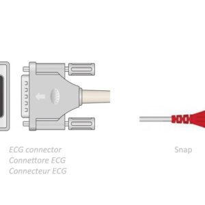 Cable de Paciente ECG de 10 Derivaciones con Conexión Snap · Longitud 2,2 m · Compatible Bionet, Spengler y otros · GIMA · Ref. GM54001