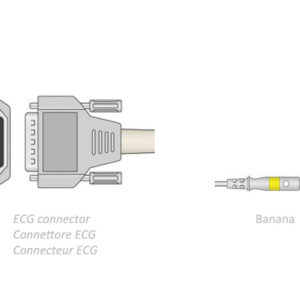 Cable de paciente ECG de 12 derivaciones de 2,2 m con conector banana – GIMA | Compatible con Biocare, Edan, Nihon Kohden y otros (Ref. GM54002-F)
