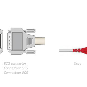 Cable de paciente ECG de 12 derivaciones de 2,2 m con conector banana – GIMA | Compatible con Biocare, Edan, Nihon Kohden y otros (Ref. GM54002-F)