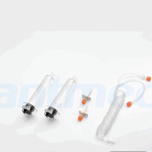 Jeringa de alta presión referencia 100301 para sistema inyector MEDRAD SPECTRIS, incluye 2 jeringas de 65 ml, pico corto y largo, tubo conexión en Y para MRI baja presión