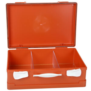 Caja de plástico vacía GIMA Plastic Case 2 para botiquín – Maletín rígido 395 x 270 x 135 mm con separadores extraíbles, soporte mural y asa de transporte | Ref. 34138 (GM34138)