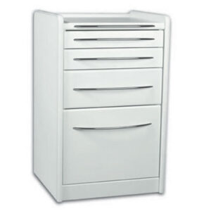 Cajonera Móvil Carro Clínico GIMA GE414 – 4 Cajones, 49 cm, Blanco | Mobiliario Médico con Ruedas (Mobile Space)