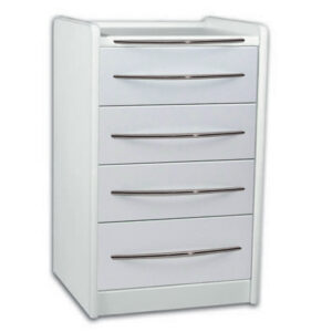 Cajonera Móvil Carro Clínico GIMA GE414 – 4 Cajones, 49 cm, Blanco | Mobiliario Médico con Ruedas (Mobile Space)