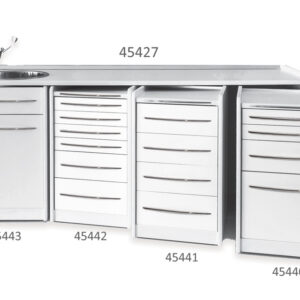 Cajonera Móvil Carro Clínico GIMA GE414 – 4 Cajones, 49 cm, Blanco | Mobiliario Médico con Ruedas (Mobile Space)
