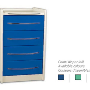 Cajonera Móvil con Ruedas GIMA GE414 / GE416 – Unidad Móvil de 4 Cajones de 49 cm para Consulta y Clínica
