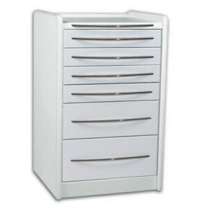 Cajonera Móvil con Ruedas GIMA GE419 de 6 Cajones y 49 cm – Unidad de Almacenamiento para Consulta Médica, Fisioterapia y Estética (Blanco, Ref. GM45442)
