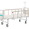 Cama hospitalaria articulada de 3 secciones con 2 manivelas, ruedas y barandillas | Cama geriátrica y de hospitalización (Ref. GIMA 44740)