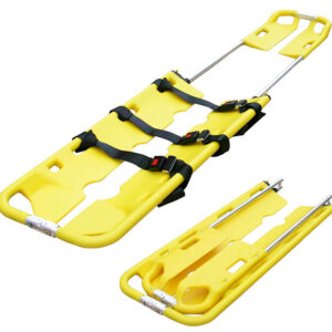Camilla Cuchara de Rescate y Evacuación en HDPE Amarillo con Largo Regulable 161/210 cm y 3 Cinturones de Seguridad – GIMA, Ref. 56035