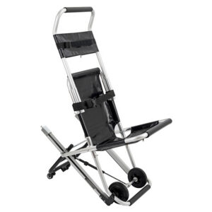 Camilla de Evacuación Plegable para Escaleras GIMA en Aluminio y PVC con Ruedas, Frenos y Cinturones de Seguridad | Ref. 56057