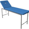 Camilla de Exploración Clásica con Orificio – Acero Cromado, Respaldo Reclinable y Tapizado Azul Ignífugo | GIMA Ref. 27405 (SKU GM27405)