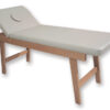 Camilla de exploración de madera de haya con orificio facial, respaldo regulable en 13 posiciones y capacidad de 200 kg – Tapizado beige lavable (Ref. GIMA 27417)