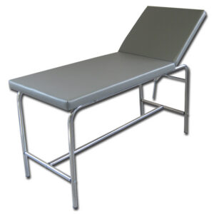 Camilla de exploración médica de aluminio GIMA – Camilla tradicional con respaldo regulable hasta 45° (Ref. 27403)