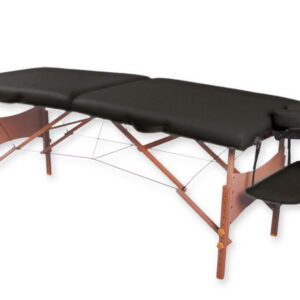 Camilla de Masaje Plegable de Madera de 2 Secciones con Altura Regulable 62–87 cm, Carga Máxima 227 kg – GIMA (Ref. GM44000, Negro)
