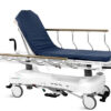 Camilla de transporte hidráulica de altura regulable 63–93 cm con posiciones Trendelenburg y anti-Trendelenburg, barandillas plegables y plataforma radiotransparente – Ref. GIMA 44782
