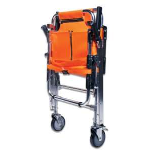 Camilla-Silla de Evacuación con 2 Ruedas GIMA – Aluminio Ligero con Lona Naranja Impermeable para Espacios Reducidos, Carga 150 kg | Ref. 34060 (SKU GM34060)