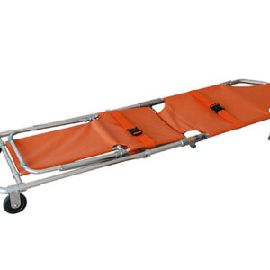 Camilla Silla de Evacuación Plegable 2 en 1 GIMA – 3 posiciones (silla, camilla y plegada), aluminio y nylon con ruedas, color naranja | Ref. 56020