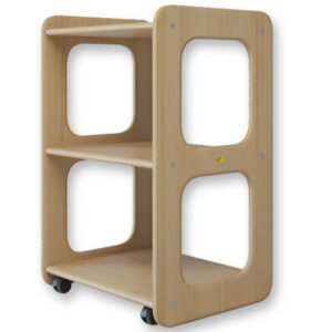 Carrito de madera Dante con 3 estantes para consulta - Haya (beech) | GIMA