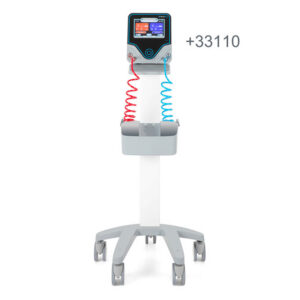 Carro auxiliar con cesto de plástico para torniquetes GIMA MEDIONE TRQ-2020 (33108) y TRQ-2024 (33110) – Ref. 33111 | Carro con base ABS y 5 ruedas con freno